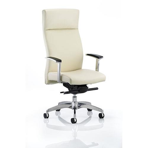 Buy Solium Executive Chair White Leather With Arms Ref EX000161 ...