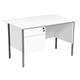 Sonata Rectangular 1200mm Desk with Single 2 Drawer Pedestal - White Ref EF1275REC2DPWHBK