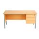 Sonata Rectangular 1500mm Desk with Single 3 Drawer Pedestal - Beech Ref EF1575REC3DPBEBK