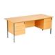Sonata Rectangular 1800mm Desk with Double 2 and 3 Drawer Pedestals - Beech Ref EF1875REC5DPBEBK