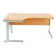 Octet Plus Left Hand 1600mm Core Workstation - Beech with Silver Frame Ref ZFPC1612(L)BCH