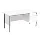 Sonata Rectangular 1500mm Desk with Single 2 Drawer Pedestal - White Ref EF1575REC2DPWHBK