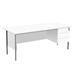 Sonata Rectangular 1800mm Desk with Single 3 Drawer Pedestal - White Ref EF1875REC3DPWHBK
