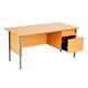 Sonata Rectangular 1500mm Desk with Single 2 Drawer Pedestal - Beech Ref EF1575REC2DPBEBK