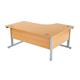 Octet Plus Left Hand 1600mm Core Workstation - Beech with Silver Frame Ref ZFPC1612(L)BCH