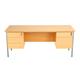 Sonata Rectangular 1800mm Desk with Double 2 and 3 Drawer Pedestals - Beech Ref EF1875REC5DPBEBK