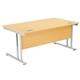 Fraction 2 Rectangular 1600mm Workstation - Nova Oak with Silver Frame Ref ZF2/1608NOAK