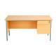 Sonata Rectangular 1500mm Desk with Single 2 Drawer Pedestal - Beech Ref EF1575REC2DPBEBK