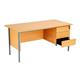 Sonata Rectangular 1500mm Desk with Single 3 Drawer Pedestal - Beech Ref EF1575REC3DPBEBK
