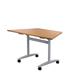 Allegro Tilting Table 1400 X 700 - Oak Trapezoidal Top and Silver/Ref OTT1470TRAPSVNO