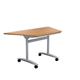Allegro Tilting Table 1400 X 700 - Oak Trapezoidal Top and Silver/Ref OTT1470TRAPSVNO
