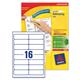 Avery L7162 Laser Printer Labels 16 Labels Per Box 99.1x34mm Ref L7162-100 - 100 Sheets