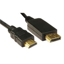 Cables Direct DisplayPort - HDMI, 1m Black