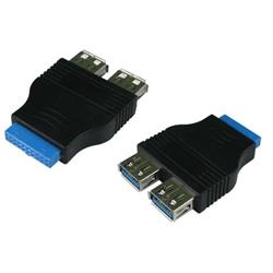 Cables Direct 20-pin - 2x USB 3.0 A interface cards/adapter Internal