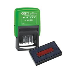 Colop S260/L2 Green Line Dater Stamp Paid GLS260L2 - FREE Replacement Ink Pad