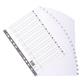 Exacompta Index 1-20 A4 Extra Wide 160gsm Card White with White Mylar Tabs - MWD1-20Z-EW