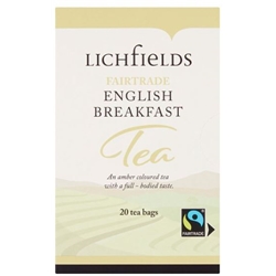 Lichfields Fairtrade English Breakfast 20 Tea Bags 40g x 6