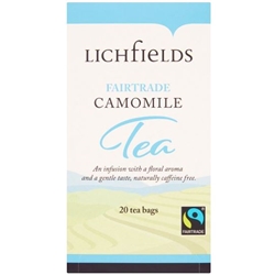 Lichfields Fairtrade Camomile 20 Tea Bags 30g x 6