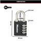 Master Lock Combi Padlock With Override Key Black 7641EURDBLK