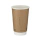 Double Wall Coffee Cup PLA Lined 16oz Kraft (Pack of 500) B04014