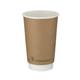 Double Wall Coffee Cup PLA Lined 16oz Kraft (Pack of 500) B04014