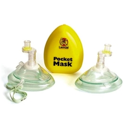 Laerdal Pocket Mask with Oxygen Inlet, Wipe and Gloves