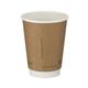 Double Wall Coffee Cup PLA Lined 12oz Kraft (Pack of 500) B04013