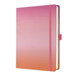 Sigel Jolie Journal A5+ 170x220x24mm Hardcover Fabric Hotfoil Coated 200 120gsm Dot Ruled Pages With Pen Loop & Elastic Fastener Gradient Sunset - JB1