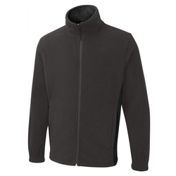 Uneek UC617 Two Tone Full Zip Fleece Jacket Charcoal/Black 3XL 
