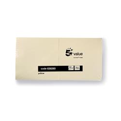 5 Star Value Repositionable Notes 75x75mm Yellow [Pack 12]