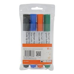 5 Star Office Flipchart Marker Pen Water-based Line Width [Pack 4]