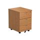 1200X800 Twin Upright Rectangular Desk Nova Oak-Silver + Mobile 3 Drawer Ped