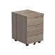 1600X800 Twin Upright Rectangular Desk Grey Oak-Silver + Mobile 3 Drawer Ped