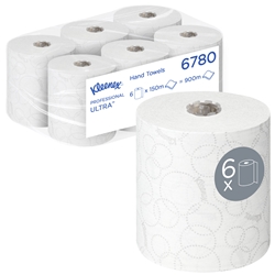 Kleenex Ultra Hand Towel Roll White 150m (Pack of 6) 6780