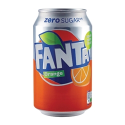 Fanta Zero Orange Cans - 330ml (Case 24)