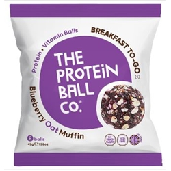 THE PROTEIN BALL CO - BREAKFAST TO-GO - BLUEBERRY OAT MUFFIN - 10X45G