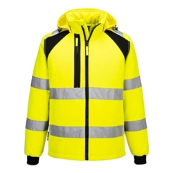 Portwest WX2 Eco Hi-Vis Padded Softshell (2L). Size/Fit  XL/R, Yellow/Black. Style CD809