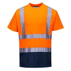 Portwest Hi-Vis Contrast T-Shirt S/S . Size/Fit  XXXL/R, Orange/Navy. Style S378
