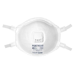 Portwest FFP3 Valved Respirator (Pk10). Size/Fit  /R, White. Style P301