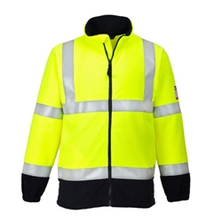 Portwest Modaflame Fleece Hi-Vis Contrast FR Jacket. Size/Fit  M/R, Yellow. Style FR31
