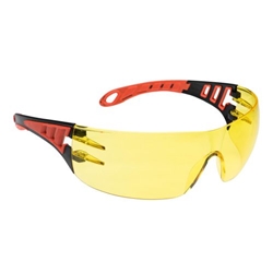 Portwest Tech Look Safety Glasses. Size/Fit  /R, Amber. Style PS12