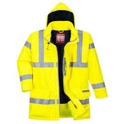 Portwest Bizflame Rain Hi-Vis FR  Winter Jacket. Size/Fit  6XL/R, Yellow. Style S778