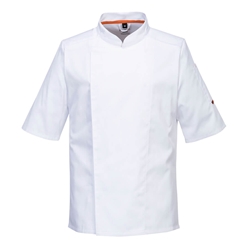 Portwest Chef's Mesh Air Pro Stretch Jacket S/S . Size/Fit  S/R, White. Style C746