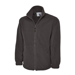 Classic Full Zip Fleece Jacket, Embroidered 2 logos to left breast, 1 logo to right Arm. Charcoal