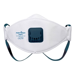 Portwest Trifold Valved Dolomite FFP2 Respirator (Pk10). Size/Fit  /R, White. Style P261