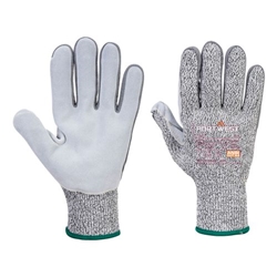 Portwest Cut D13 Leather Palm Glove. Size/Fit  M/R, Grey. Style A630