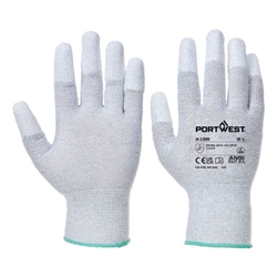 Portwest ESD 13 PU Fingertip Glove. Size/Fit  XXS/R, Grey. Style A198