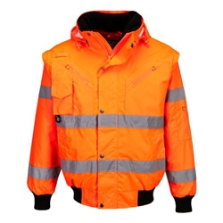 Portwest Hi-Vis 3-in-1 Bomber Jacket . Size/Fit  M/R, Orange. Style C467
