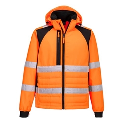 Portwest WX2 Eco Hi-Vis Hybrid Jacket. Size/Fit  S/R, Orange/Black. Style CD863