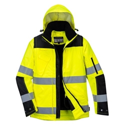Portwest Hi-Vis 3-in-1 Contrast Winter Pro Jacket . Size/Fit  XL/R, Yellow/Black. Style C469